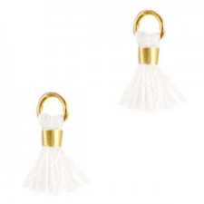 Mini Quaste Ibiza Style 0.7cm Gold-white